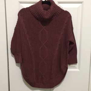 NWT Express Turtleneck Sweater Purple Cable Knit Chunky Womens Size Small Cozy